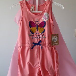 NWT Girls Pink Butterfly Romper